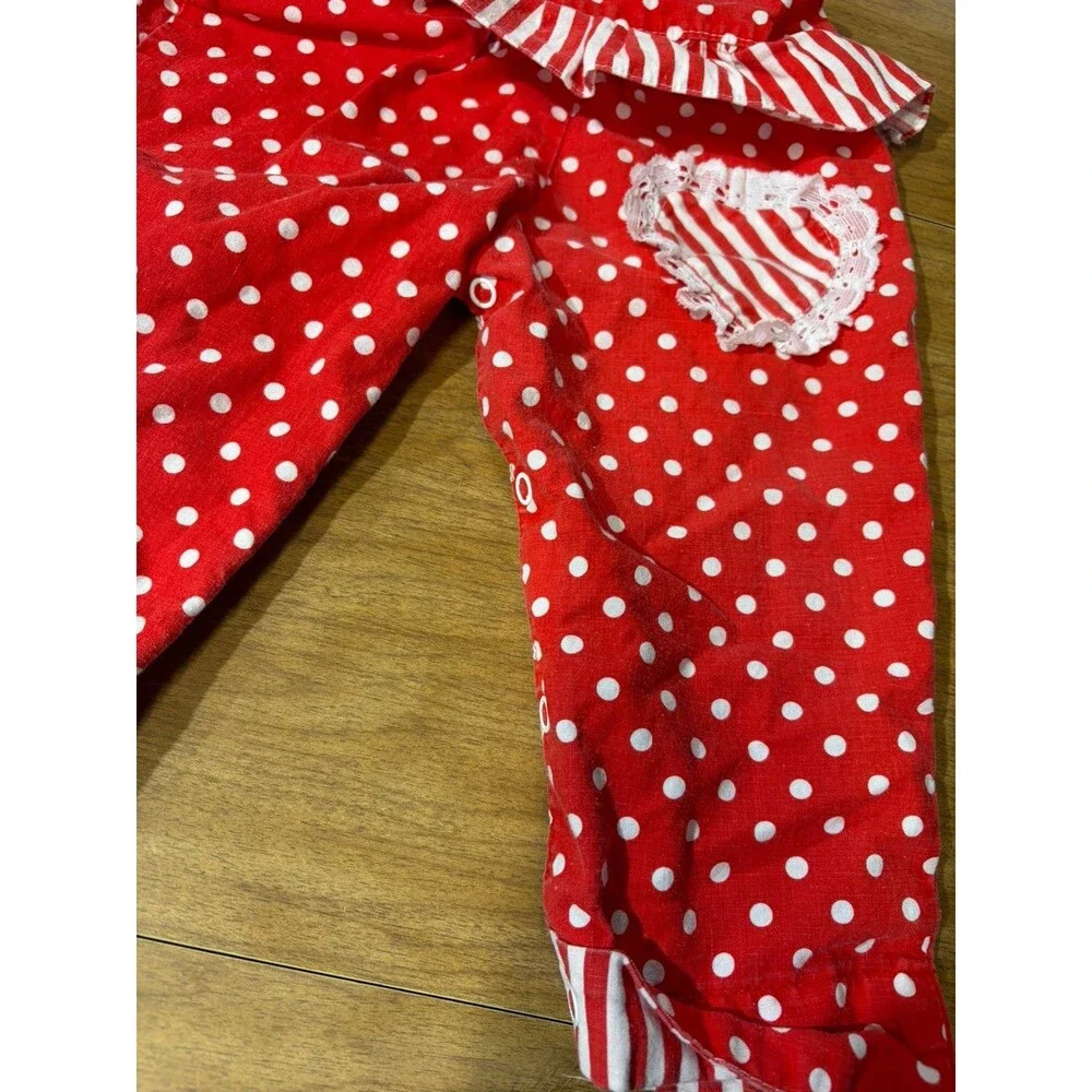 Vintage Polka Dot Overall Romper  9-12 Months